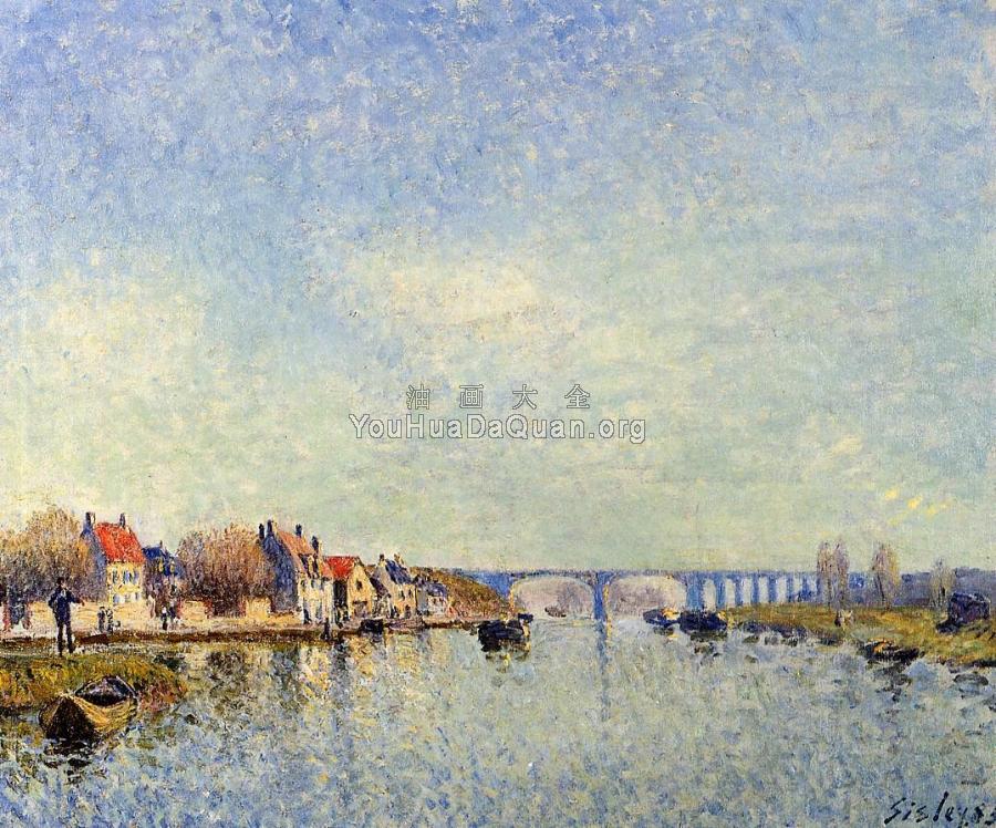 Banks of the Loing at Saint-Mammes - 阿尔弗莱德·西斯莱